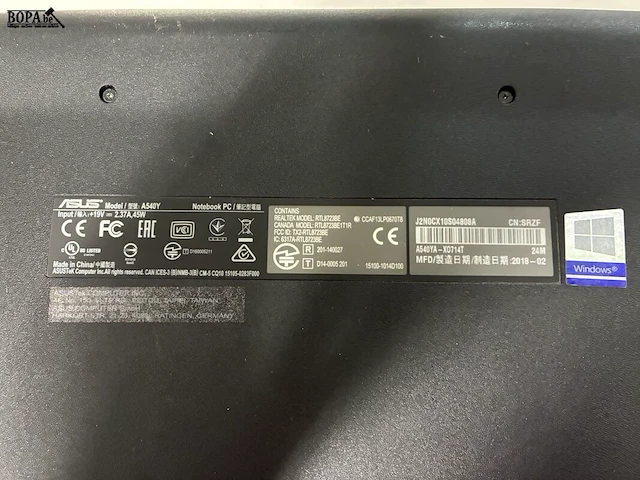 Lot 10 - asus laptop met muis - afbeelding 3 van  4