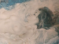 Lot 10 - druk naakte vrouw in kader - afbeelding 2 van  4