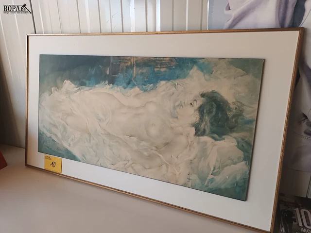 Lot 10 - druk naakte vrouw in kader - afbeelding 3 van  4