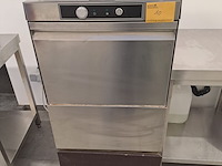 Lot 10 - glazenspoelmachine rvs met houten onderblok