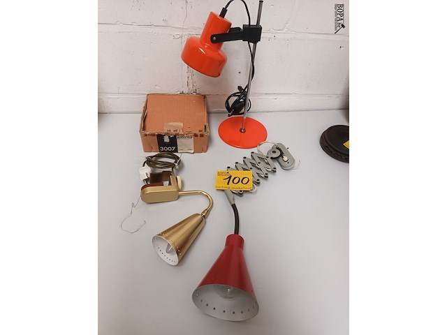 Lot 100 - vintage verlichting. 3 stuks - afbeelding 1 van  6