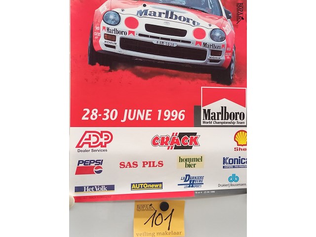 Lot 101 - poster ieper rally 1996 - afbeelding 3 van  3