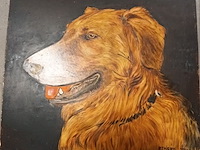 Lot 101 - schilderij en tekeningen met hond. 3 stuks - afbeelding 3 van  4