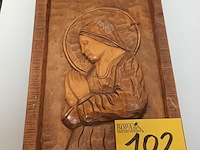 Lot 102 - houten paneel maria - afbeelding 1 van  3