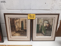 Lot 102 - kaders met trappen. 2 stuks - afbeelding 1 van  5