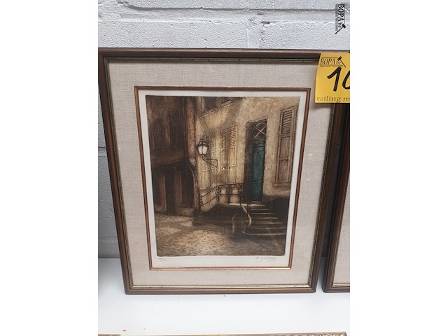 Lot 102 - kaders met trappen. 2 stuks - afbeelding 2 van  5