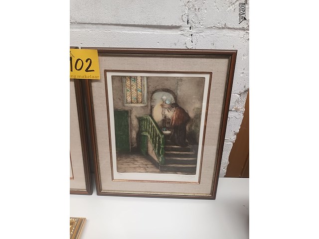 Lot 102 - kaders met trappen. 2 stuks - afbeelding 4 van  5
