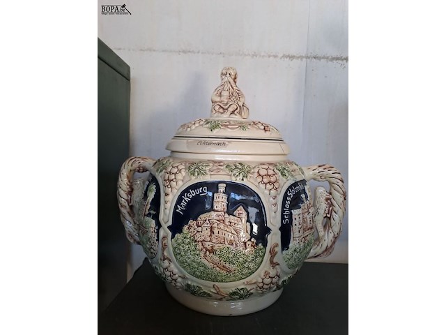 Lot 102 - oude bierkannen en potten in aardewerk duitse stijl - afbeelding 4 van  6