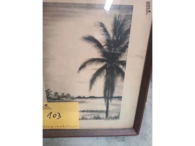 Lot 103 - kader met ets - afbeelding 2 van  4