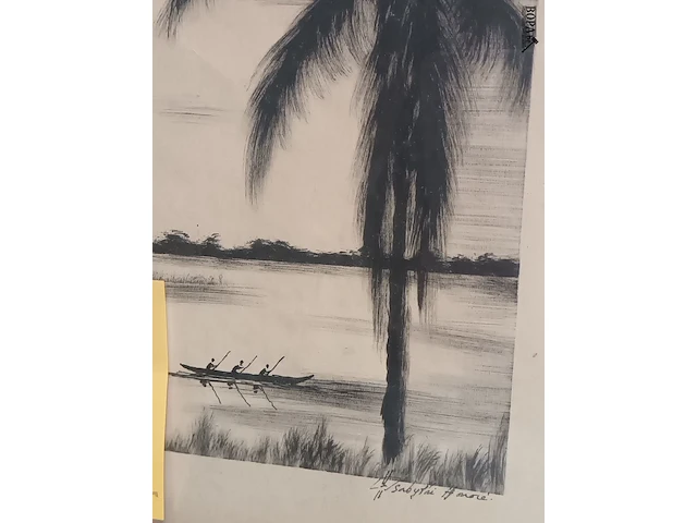Lot 103 - kader met ets - afbeelding 4 van  4