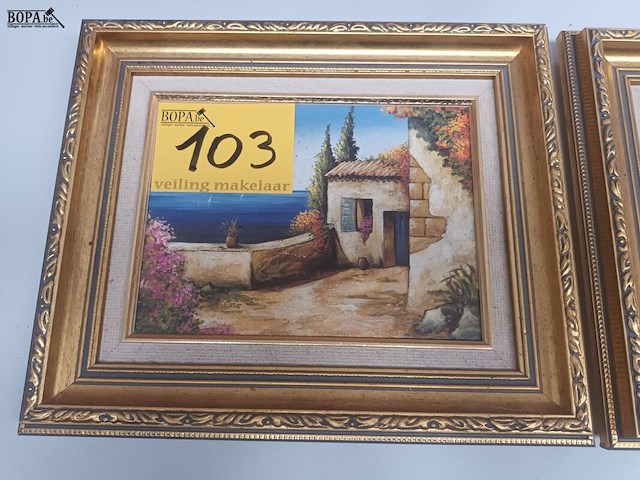 Lot 103 - kaders met zeezicht. 2 stuks - afbeelding 2 van  4