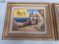 Lot 103 - kaders met zeezicht. 2 stuks - afbeelding 2 van  4