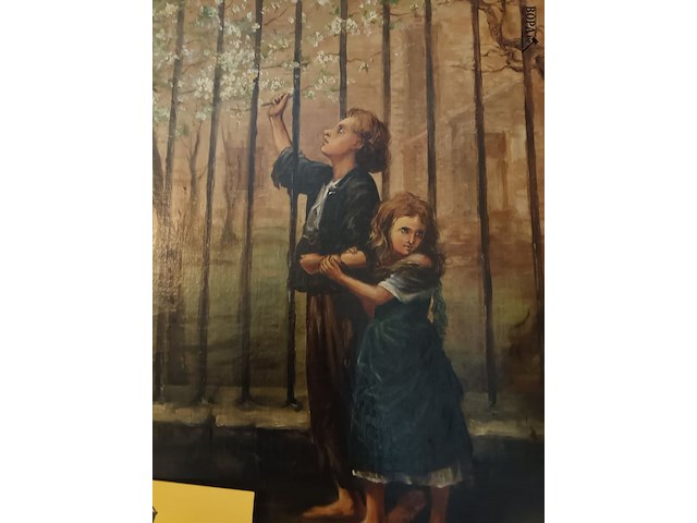 Lot 103 - schilderij jongen en meisje - afbeelding 2 van  5