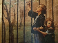 Lot 103 - schilderij jongen en meisje - afbeelding 3 van  5