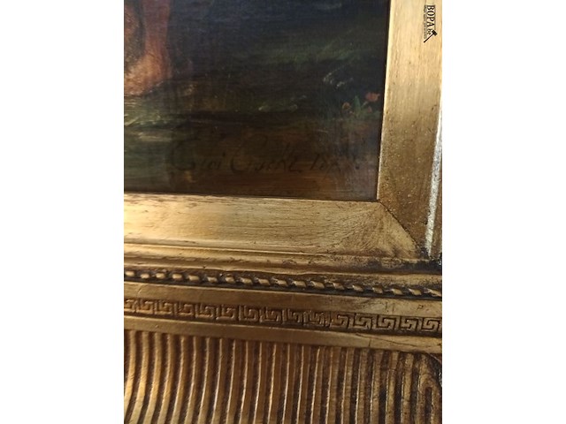 Lot 103 - schilderij jongen en meisje - afbeelding 4 van  5