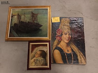 Lot 103 - schilderijen. 3 stuks - afbeelding 1 van  4