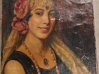 Lot 103 - schilderijen. 3 stuks - afbeelding 2 van  4