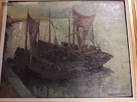 Lot 103 - schilderijen. 3 stuks - afbeelding 4 van  4