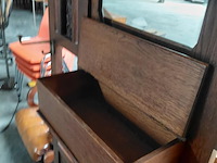 Lot 104 - antieken houten halmeubel/kapstok met spiegel, opbergvak en - afbeelding 7 van  8