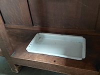 Lot 104 - antieken houten halmeubel/kapstok met spiegel, opbergvak en - afbeelding 8 van  8