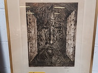 Lot 104 - kader met kunstwerk - afbeelding 1 van  5