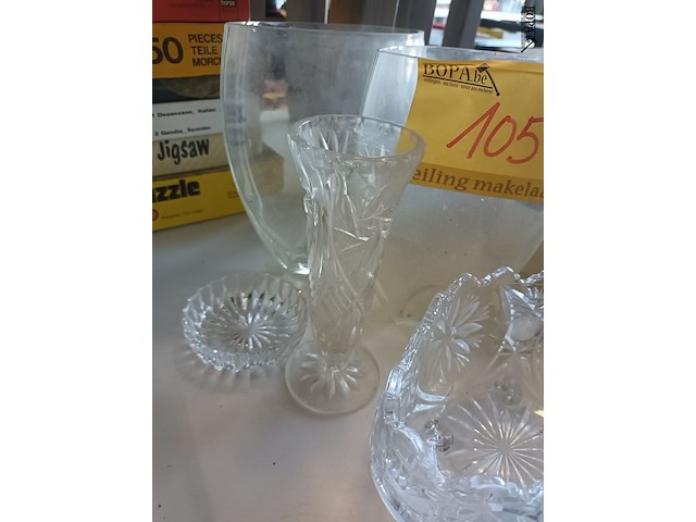 Lot 105 - glaswerk deco. 5 stuks - afbeelding 3 van  4