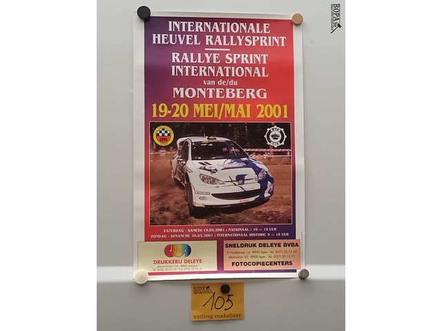 Lot 105 - poster rally sprint monteberg 2001 - afbeelding 1 van  3
