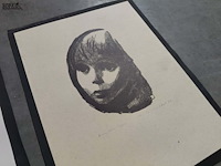 Lot 106 - houtsnede op papier 16/50 - kinderkopf dombrowski en linosne - afbeelding 3 van  5