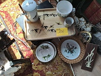 Lot 106 - plateau en servies vogelthema - afbeelding 1 van  5