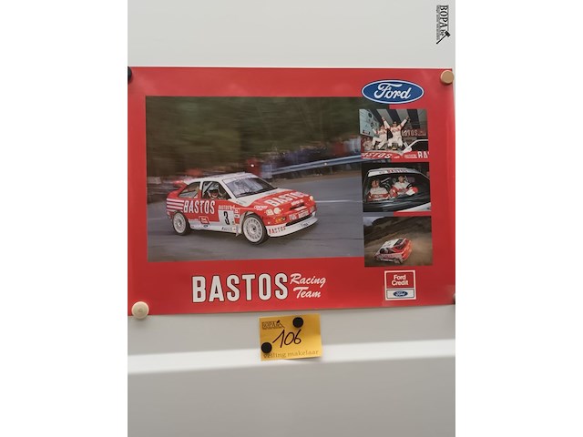 Lot 106 - poster bastos racing team - afbeelding 1 van  2