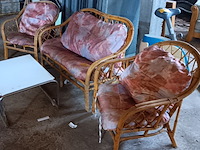 Lot 107 - rieten tuinsetje - afbeelding 1 van  4