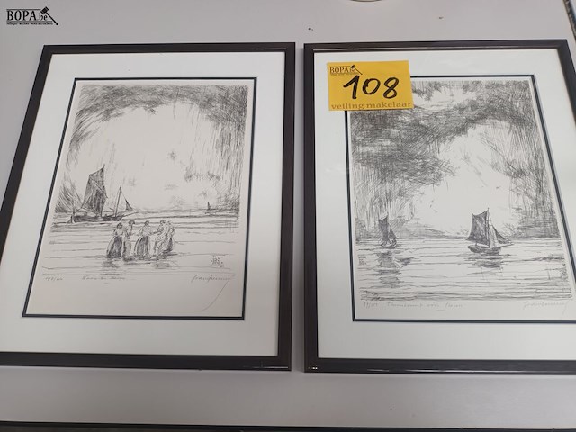 Lot 108 - kader met zeezicht - afbeelding 1 van  8