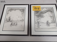 Lot 108 - kader met zeezicht - afbeelding 1 van  8