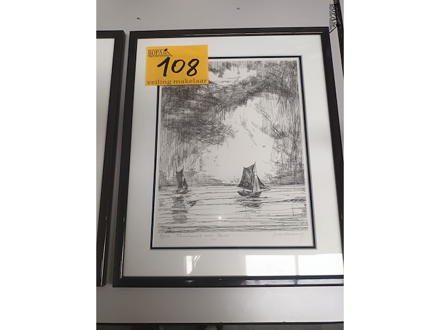 Lot 108 - kader met zeezicht - afbeelding 2 van  8