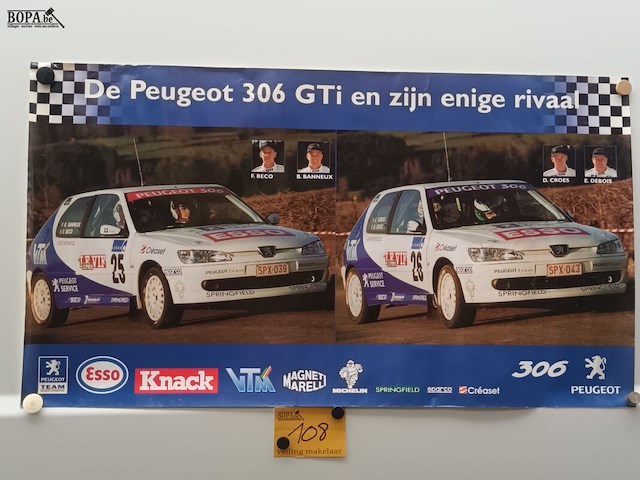 Lot 108 - poster peugeot 306 gti - afbeelding 1 van  3