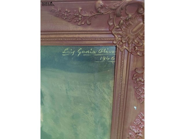 Lot 109 - afbeelding - kind met eenden in gebroken lijst - afbeelding 2 van  3