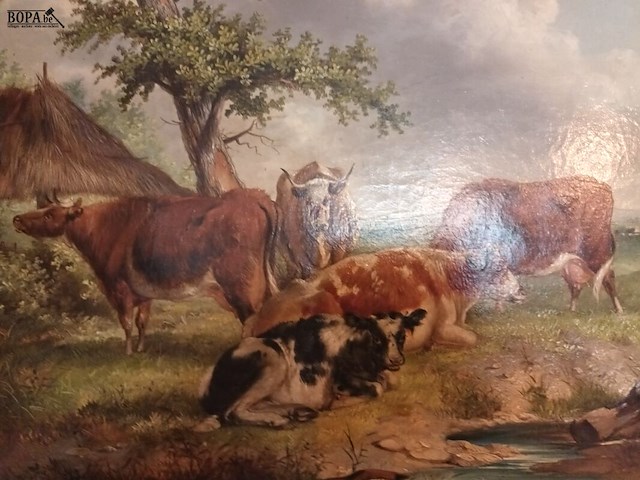 Lot 109 - schilderij met koeien - afbeelding 3 van  7