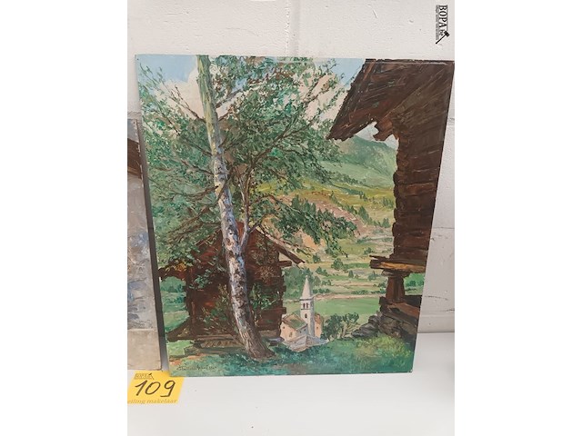 Lot 109 - schilderij op paneel. 2 stuks - afbeelding 2 van  5