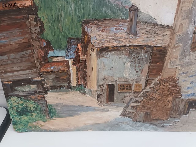 Lot 109 - schilderij op paneel. 2 stuks - afbeelding 4 van  5