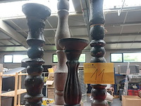Lot 11 - houten kandelaars, 4 stuks
