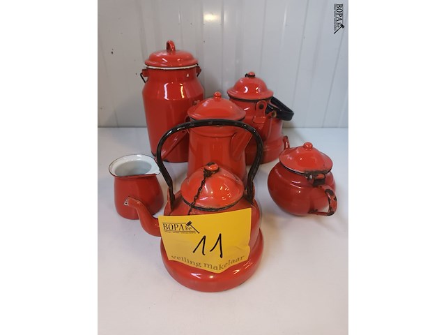 Lot 11 - vintage emaille. 6 stuks - afbeelding 1 van  6