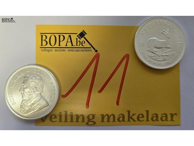 Lot 11 - zuid-afrika krugerrand 2022 – 2 x 1 rand - afbeelding 1 van  3