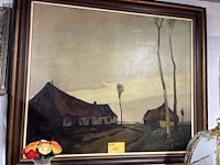 Lot 110 - ingelijst landschapsschilderij - getekend