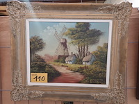 Lot 110 - schilderij met molen - afbeelding 1 van  3