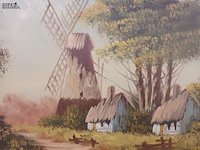 Lot 110 - schilderij met molen - afbeelding 2 van  3