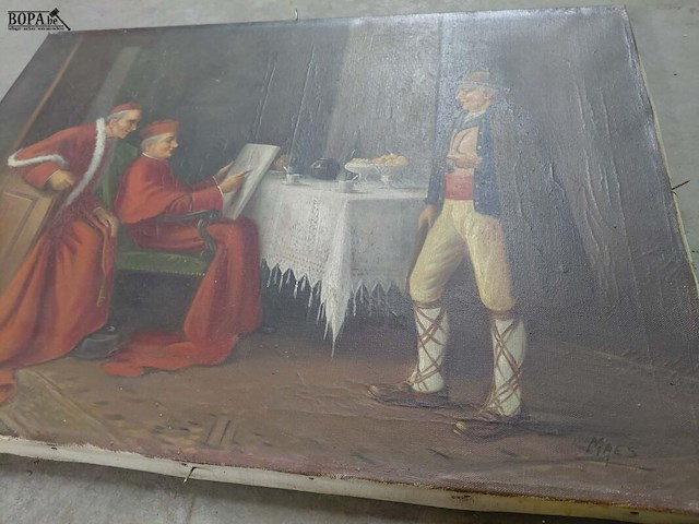 Lot 110 - schilderij op doek olieverf - christelijke vertoning kardina - afbeelding 2 van  3