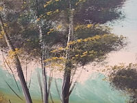 Lot 111 - schilderij landschap met bomen - afbeelding 2 van  3