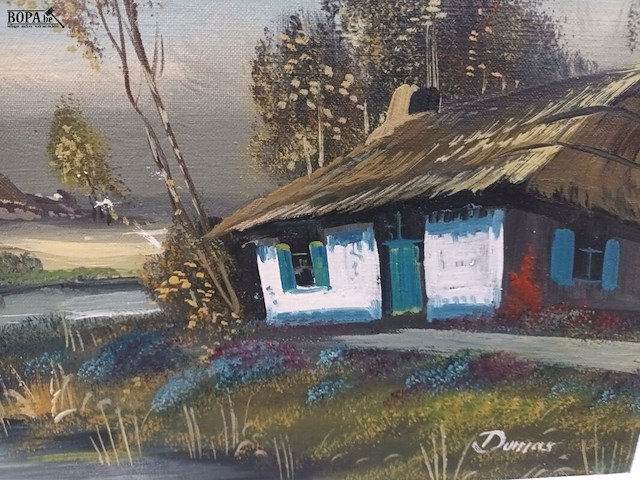 Lot 112 - schilderij dorp met molen - afbeelding 3 van  3