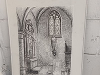 Lot 112 - tekeningen kerkinterieur. 4 stuks - afbeelding 2 van  8