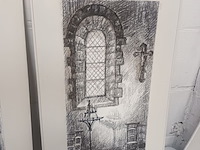 Lot 112 - tekeningen kerkinterieur. 4 stuks - afbeelding 3 van  8